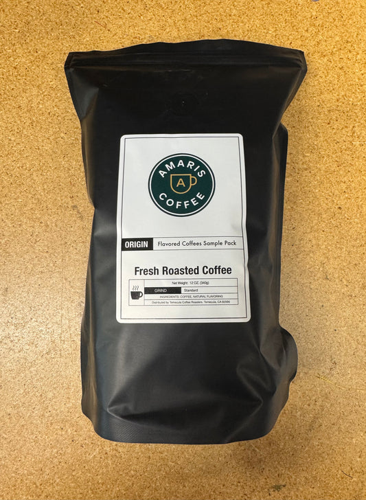 Gourmet Flavored Coffee Sampler Gift Set (6 Pack) Assorted Flavors | French Vanilla, Hazelnut, Mocha, Caramel | Coffee Lover Gift